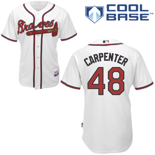 David Carpenter #48 MLB Jersey-Atlanta Braves Men's Authentic Home White Cool Base Baseball Jersey